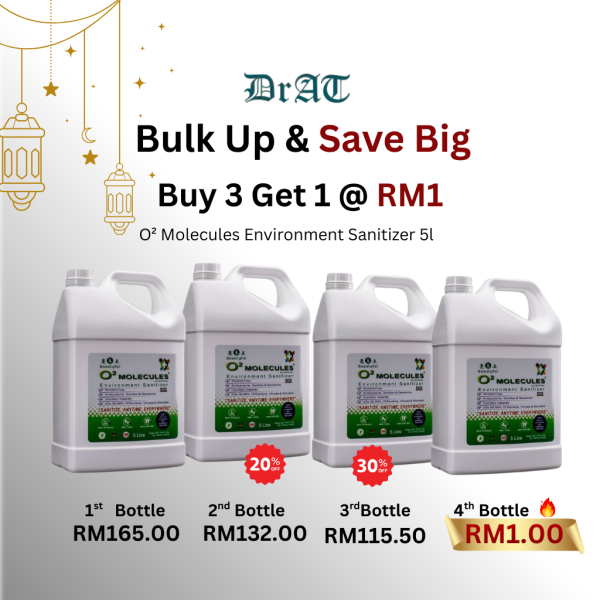 O² Molecules Environment Sanitizer 5L -4 Bottles Bundle
